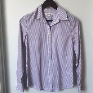 Burgundy and white dress shirt